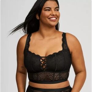NWOT Torrid Black Lace Longline Lingerie Top
